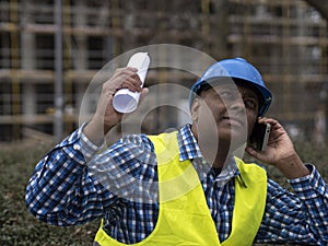 Engineer on phone