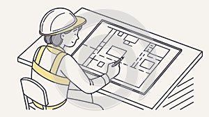 Engineer Planning Blueprint, Architectural Design, vector design Generative AI