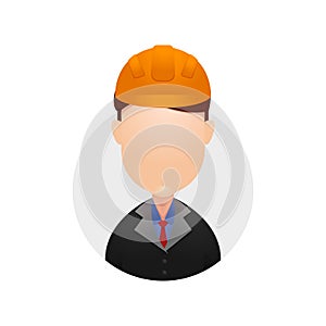 Engineer professional businessman avatar head face plain icon illustration