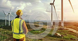 Engineer\'s Perspective at Wind Turbine Power Station Construction