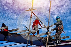 Engineer in safety protective equipment standing order for construction crews.