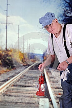 Engineer Signalling Train Coming