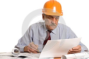 Engineer studies the project