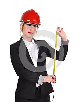 Engineer with tape measure