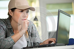 engineer or technician woman checking pc
