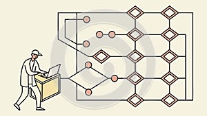 Engineer Or Technician Working On A Complex Circuit Board Diagram, vector design Generative AI