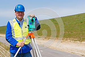 Engineer and Total station or theodolite