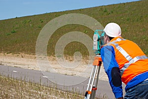 Engineer and Total station or theodolite