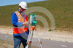 Engineer and Total station or theodolite