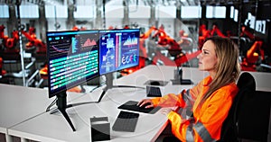 The Engineer Is Using Scada Desktop Software