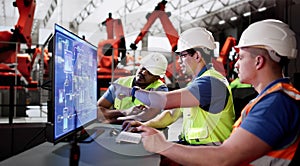 Engineer using SCADA desktop software