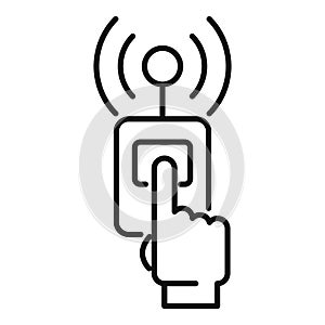 Engineer walkie talkie icon, outline style