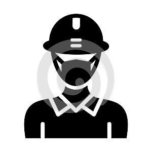 Engineer Wearing mask Vector Icon which can easily modify or edit