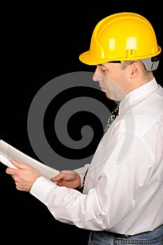 Engineer wearing safety hat