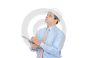 engineer with white hard hat