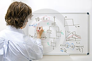 Engineer at whiteboard