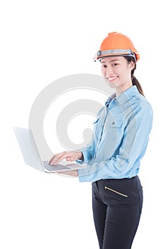 Engineer woman using notebook computer