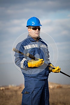 Engineer work in oil refinery