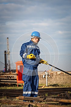 Engineer work in oil refinery