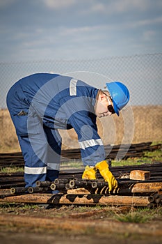 Engineer work in oil refinery