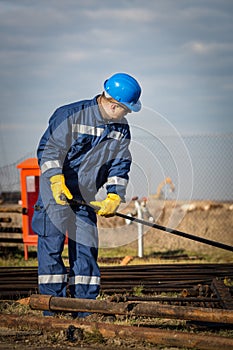 Engineer work in oil refinery
