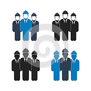 Engineer, Worker Team Icon Set.