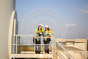 Engineer working with confident. Worker outdoor working. Mega project construction. photo