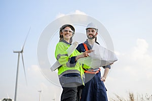 Engineer working with confident. Worker outdoor working. Mega project construction.