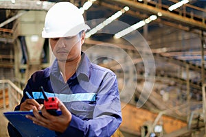 Engineer working in the production line process