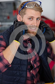 engineer working on project and talking on phone