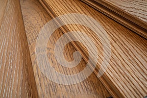 Engineered hardwood or laminate flooring samples.