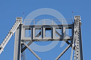 Engineering architectural metal structure of Hercilio Luz bridge