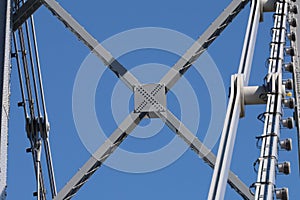 Engineering architectural metal structure of Hercilio Luz bridge