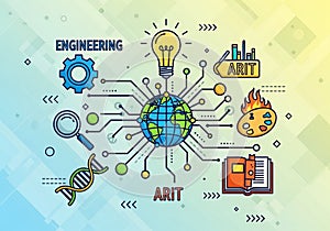 ENGINEERING and ARIT are integrated with the imagery, suggesting