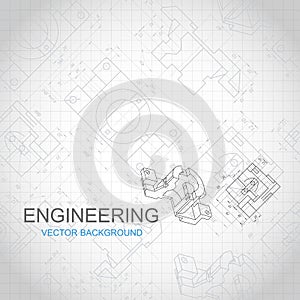 Engineering background with technical drawing.