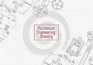 Engineering backgrounds. Mechanical engineering drawings. Cover. Banner. Technical Design. Draft.