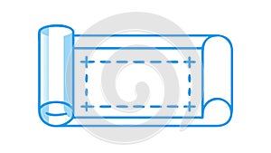 Engineering Blueprint Scroll Vector for Technical Plans, vector design Generative AI