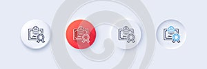 Engineering certificate line icon. Technical documentation sign. Line icons. Vector