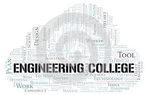 Engineering College typography word cloud create with the text only