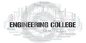 Engineering College typography word cloud create with the text only