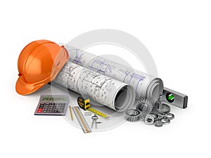 Engineering concept, construction tools