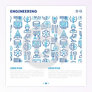 Engineering concept with thin line icons