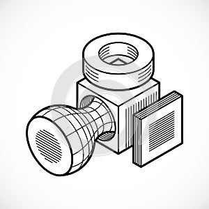 Engineering construction, abstract vector.