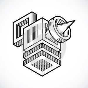 Engineering construction, abstract vector.