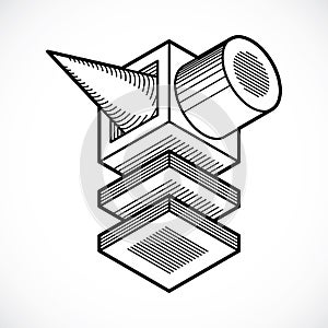Engineering construction, abstract vector.