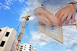 Engineering construction designing concept