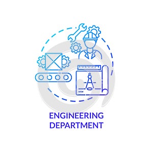Engineering department blue gradient concept icon