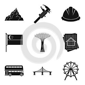 Engineering department icons set, simple style