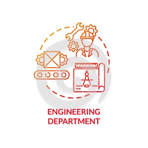 Engineering department red gradient concept icon