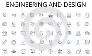 Engineering and design line icons collection. Cooperation, Synergy, Accord, Balance, Oneness, Concurrence, Alliance photo
